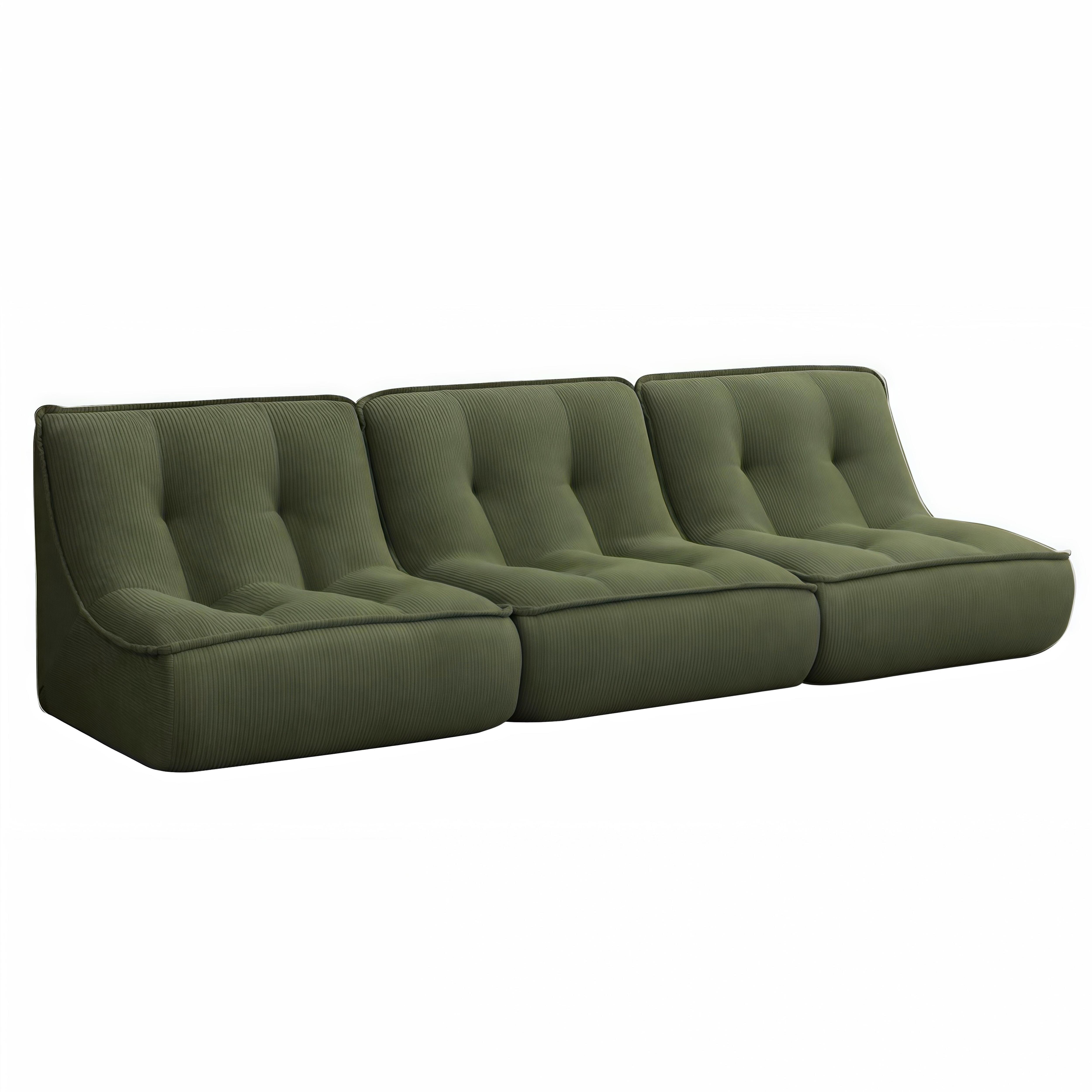 Fauteuils modulables en velours côtelé type chauffeuse - Lot de 3, LIZY, OVIALA
