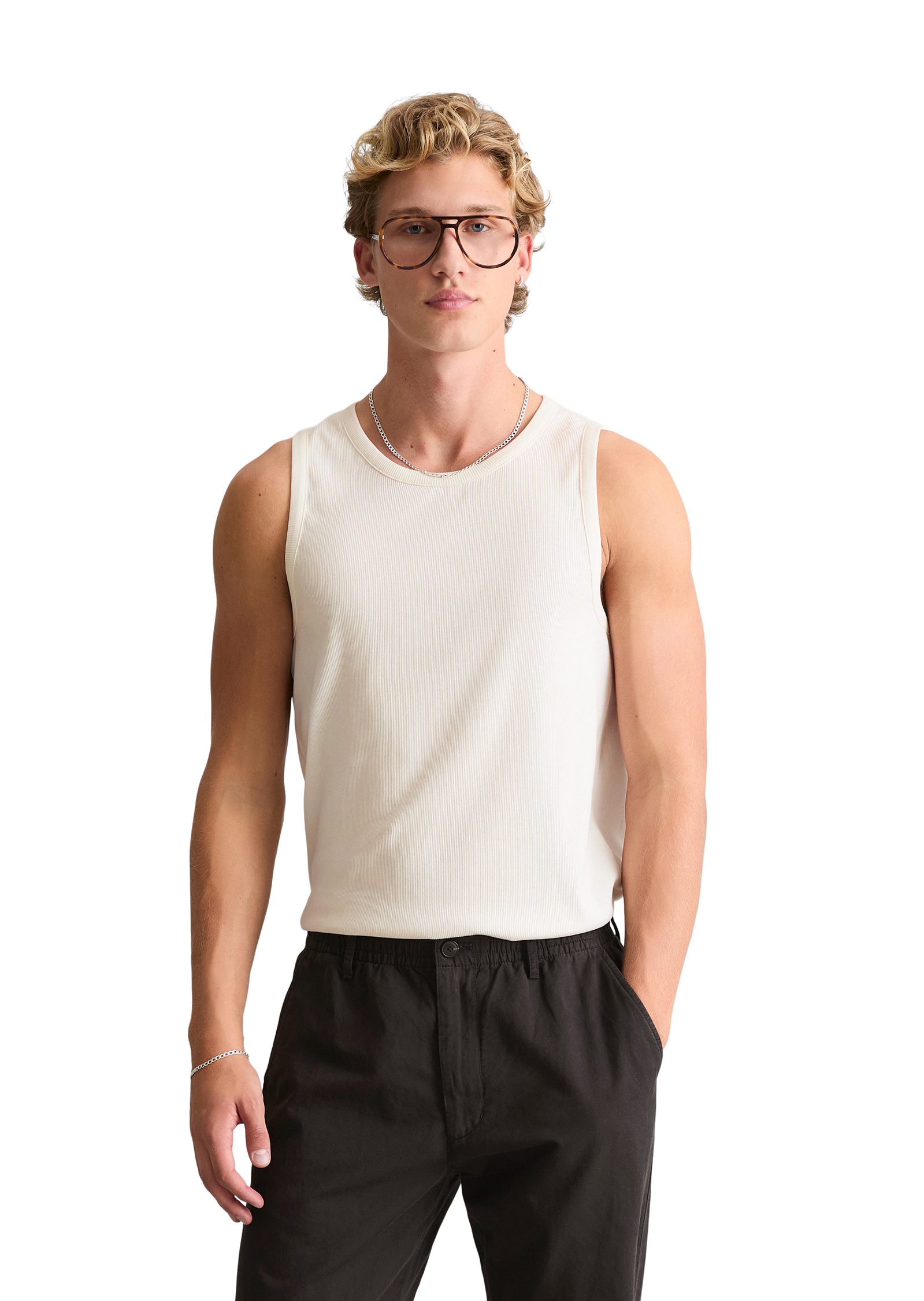 Débardeur côtelé DfC slim en coton bio mélangé, MARC O’POLO DENIM