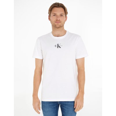 Mono Logo T-Shirt with Crew Neck and Short Sleeves CALVIN KLEIN JEANS