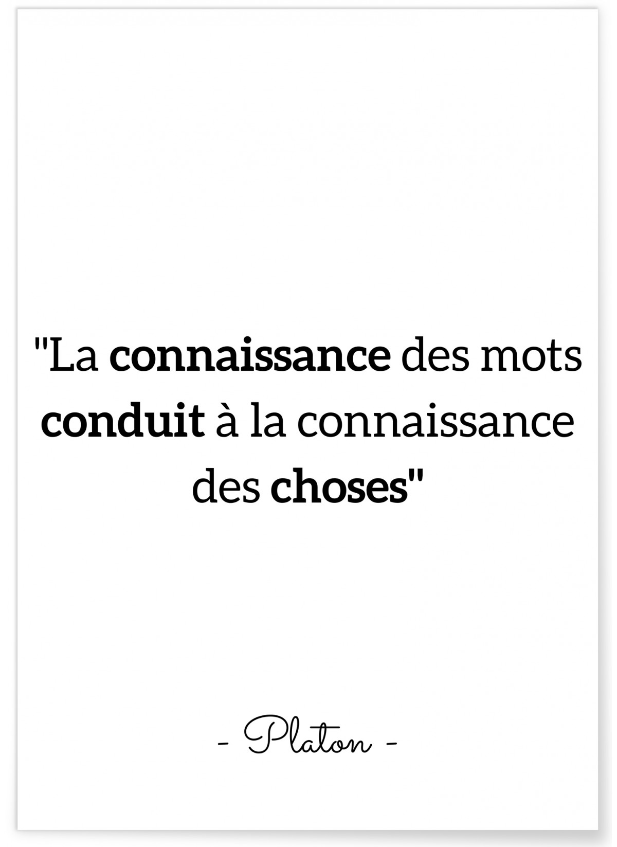 Affiche Platon : 'La connaissance des mots', L'AFFICHERIE