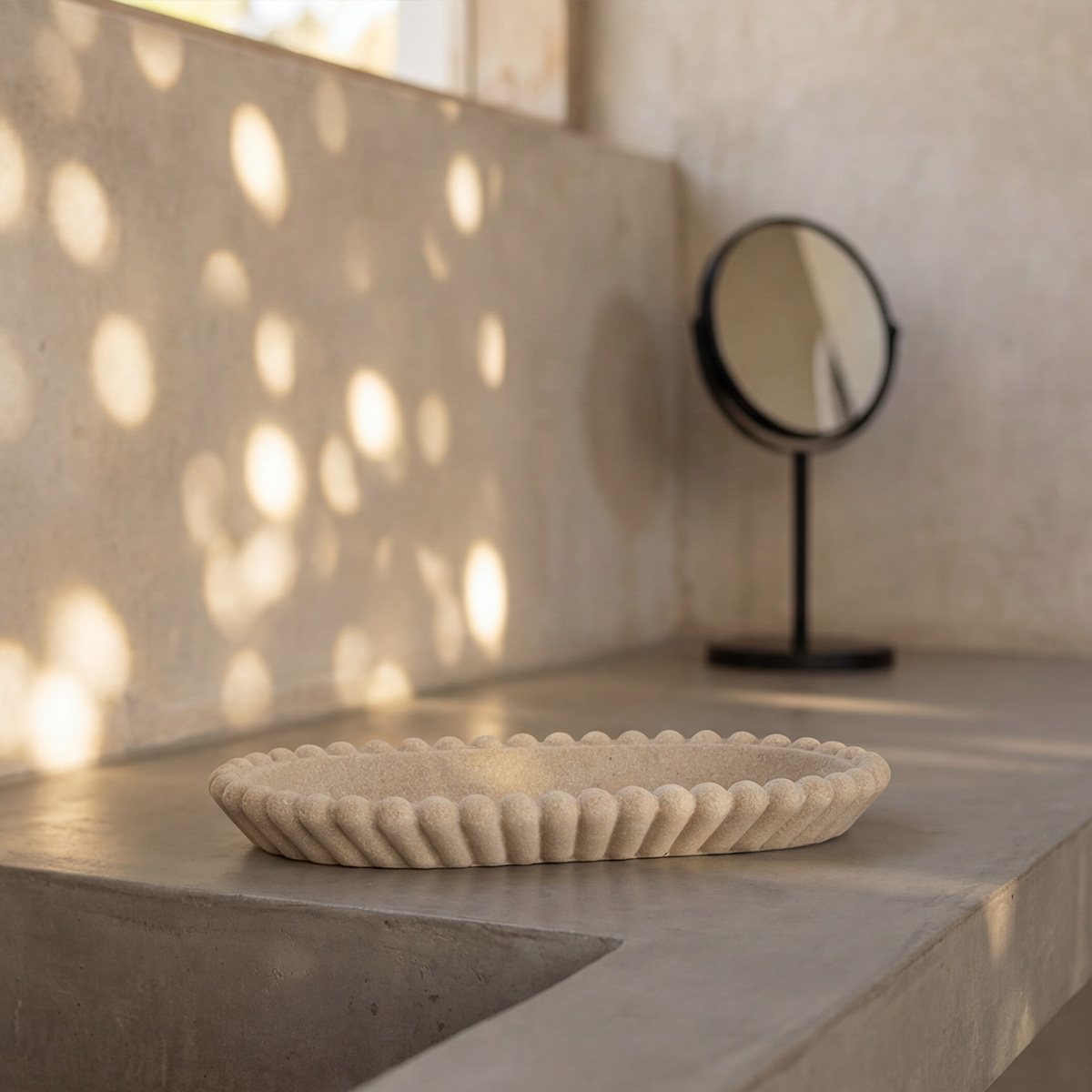 Plateau - Résine beige - LUGANO, MAISON AUBERTIN