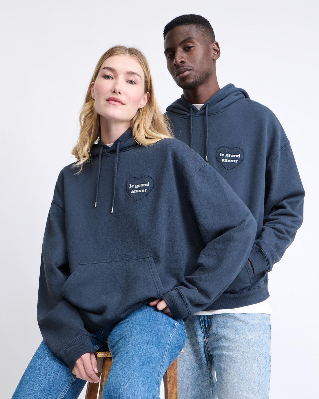 Hoodie Le grand amour en coton bio, EMOI EMOI