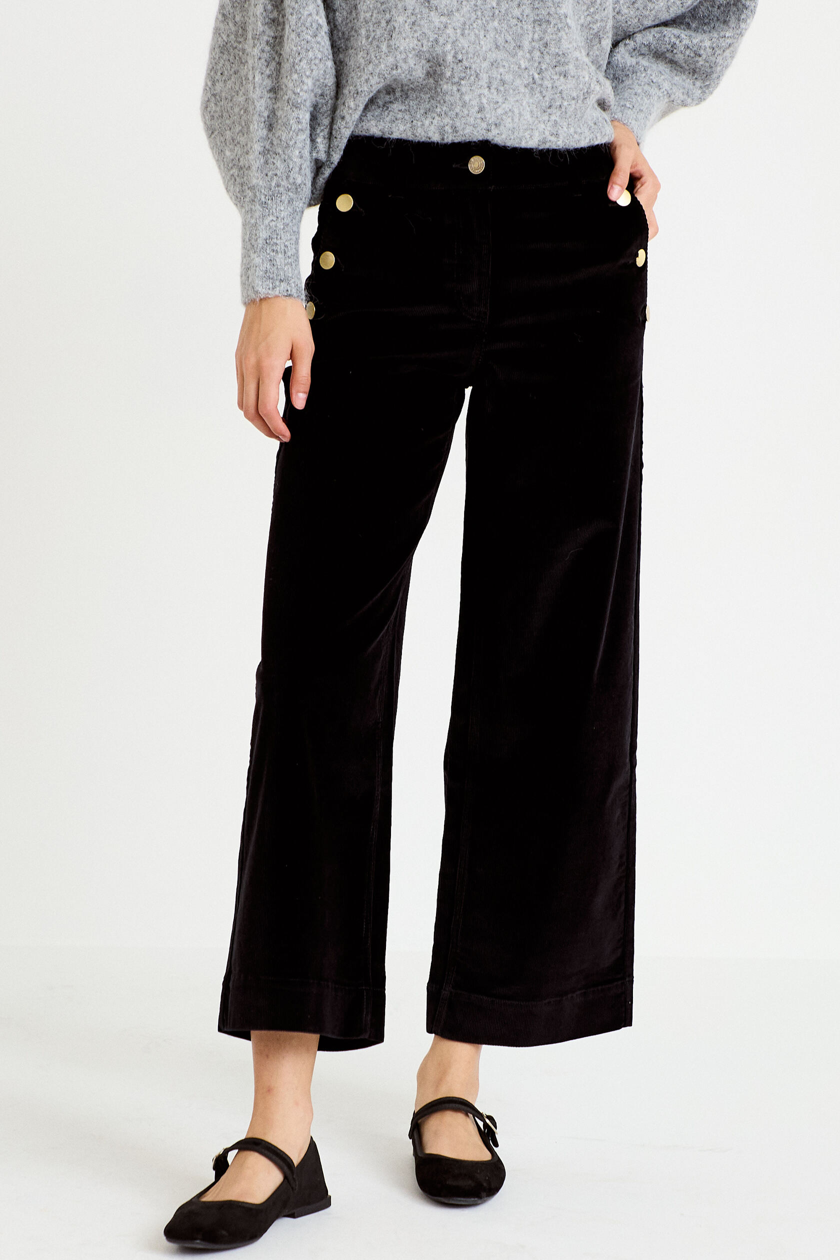 Pantalon bootcut taille haute velours, CACHE CACHE