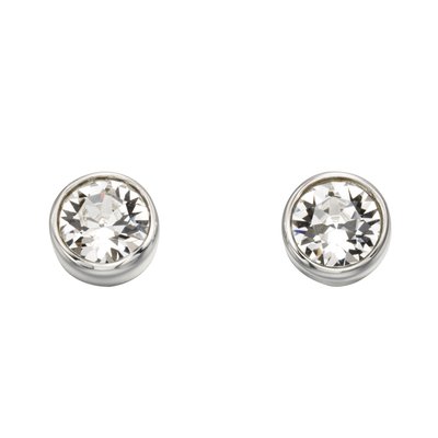 April Birthstone Sterling Silver Stud Earrings BEGINNINGS
