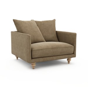 Fauteuil velours stonewashed, Lazare