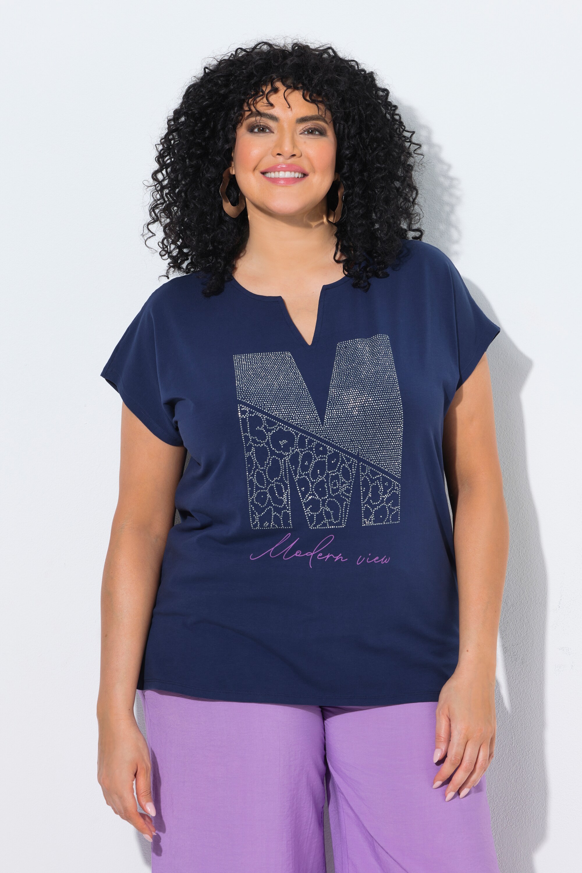 T-shirt oversize, petits strass fantaisie, ULLA POPKEN