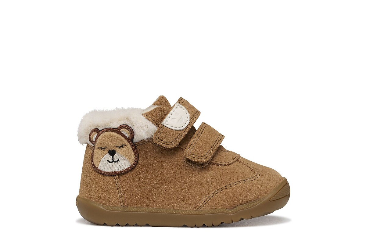 Kids Macchia Faux Fur-Lined Suede Trainers, GEOX