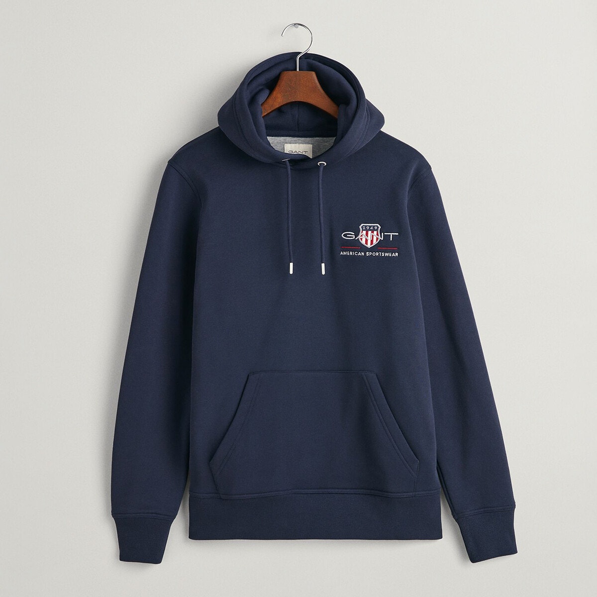 Sweat à capuche droit medium archive shield marine Gant | La Redoute