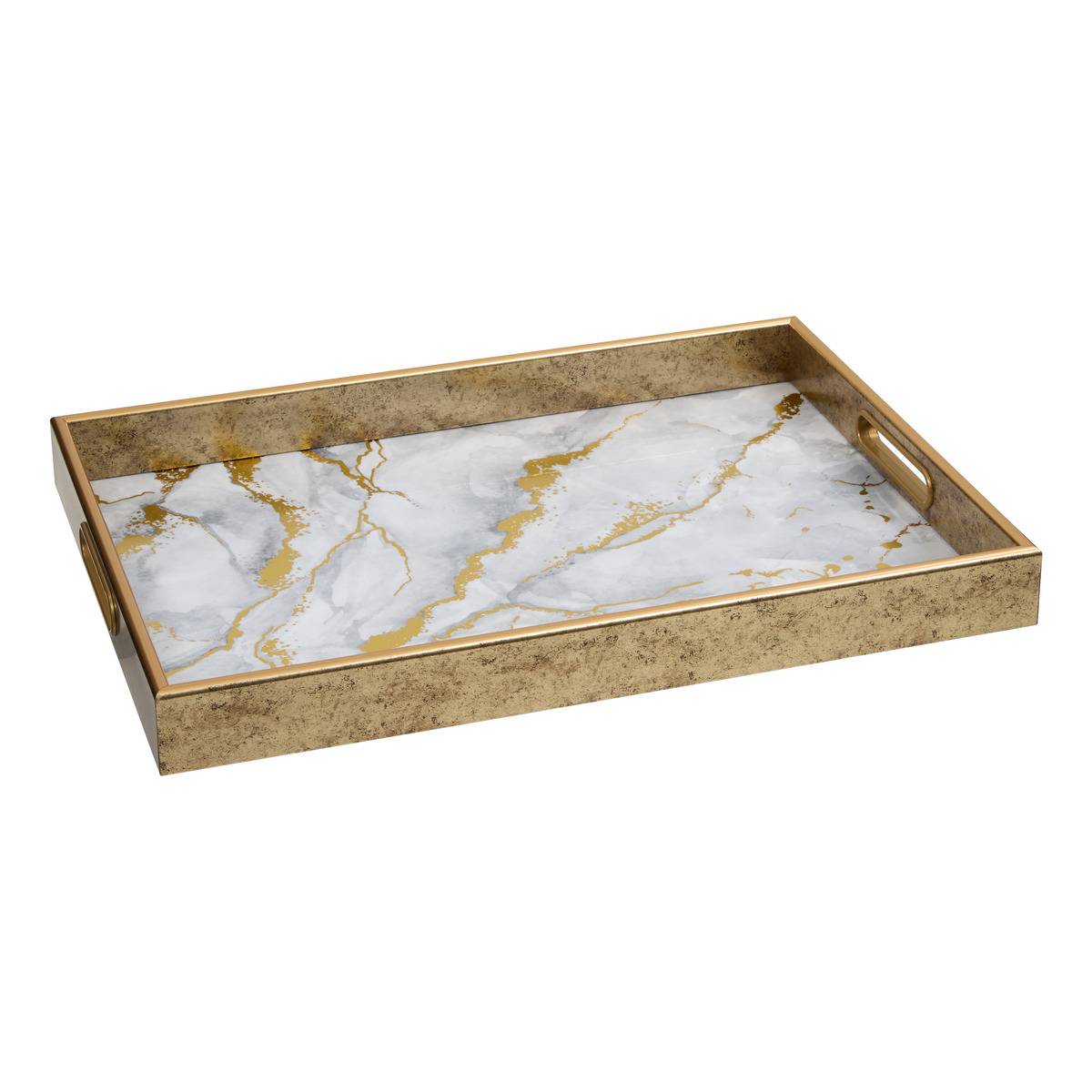 Plateau rectangulaire 43x effet marbre ELYA, ATMOSPHERA