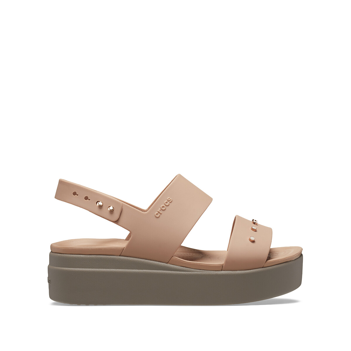 Brooklyn studded wedge sandals, pinky beige, Crocs | La Redoute