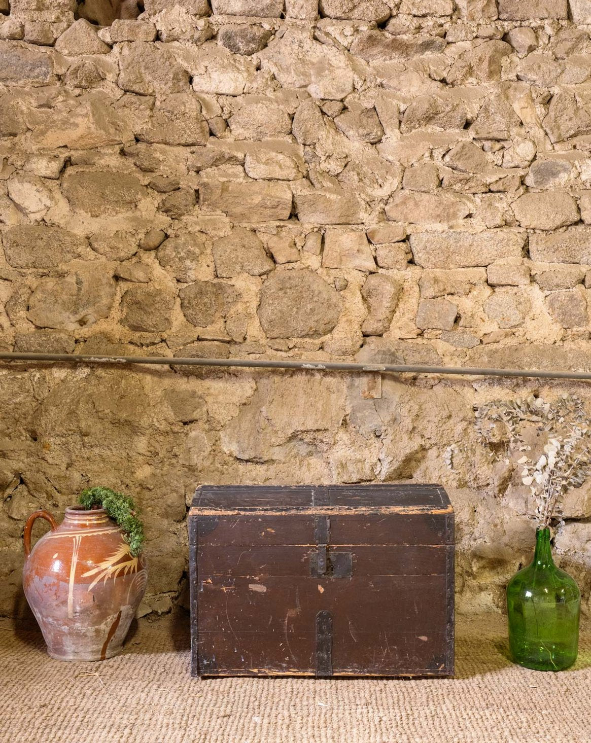 Coffre en bois marron foncé Lucien N°205 - Bon état, DEBONGOUT