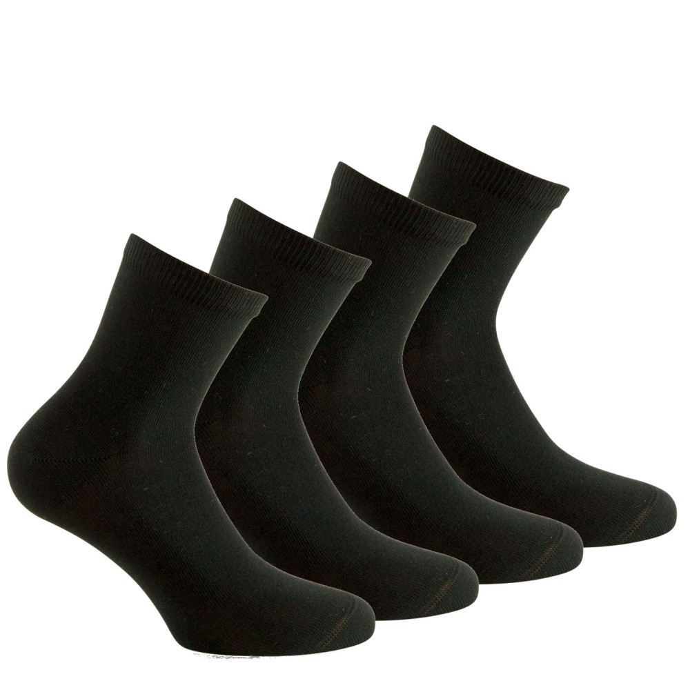 Pack de 4 Socquettes Femme Jersey Unies Coton, KINDY
