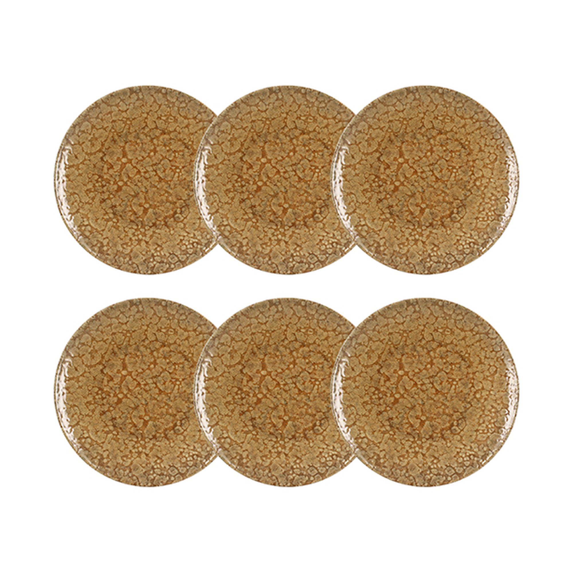 Lot de 6 assiettes plates 26cm en grès, NATURA, NOVASTYL