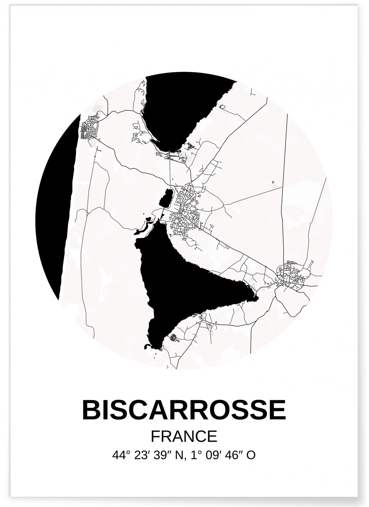 Affiche Carte Biscarrosse, L'AFFICHERIE