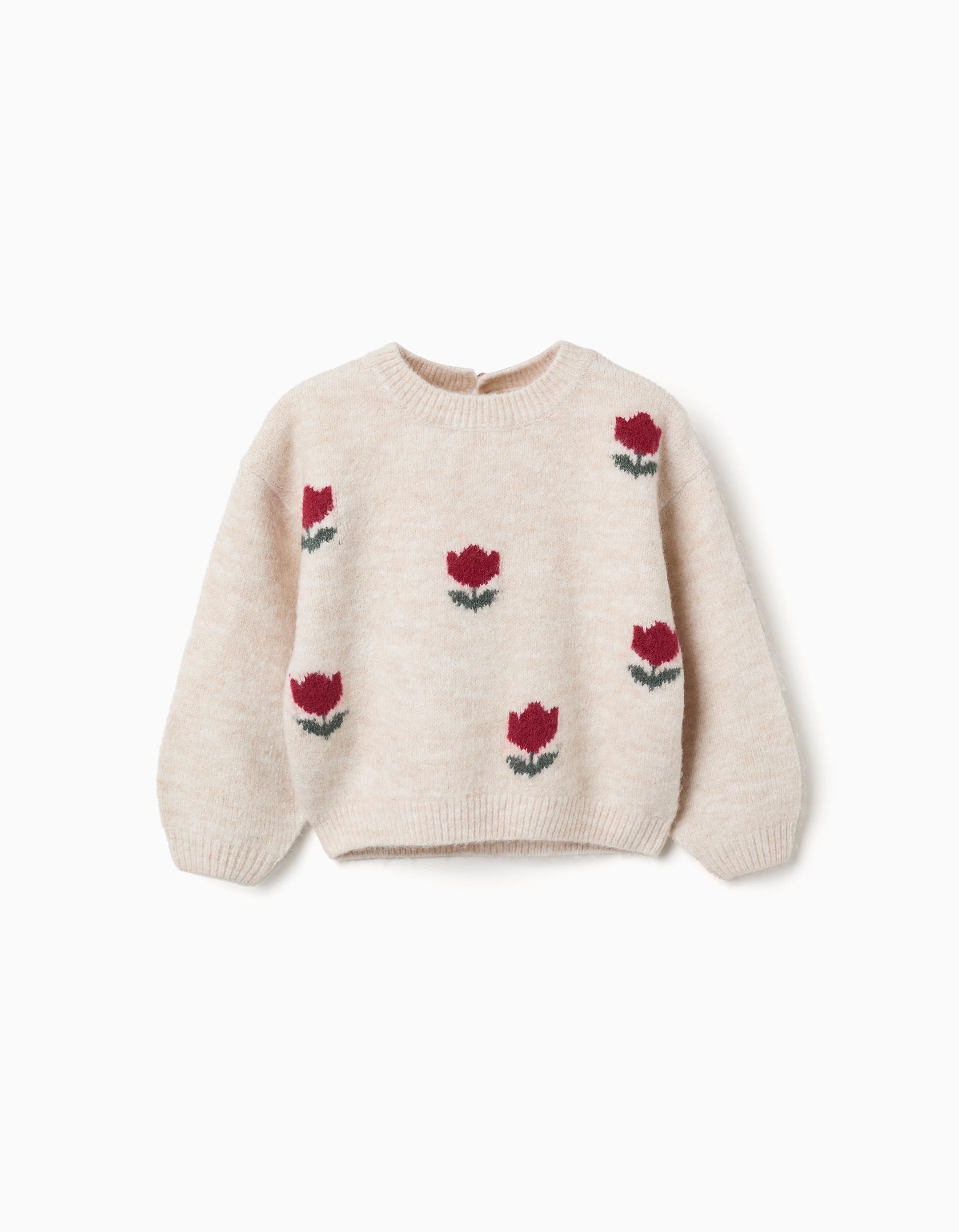 Pull en maille avec fleurs en intarsia, ZIPPY