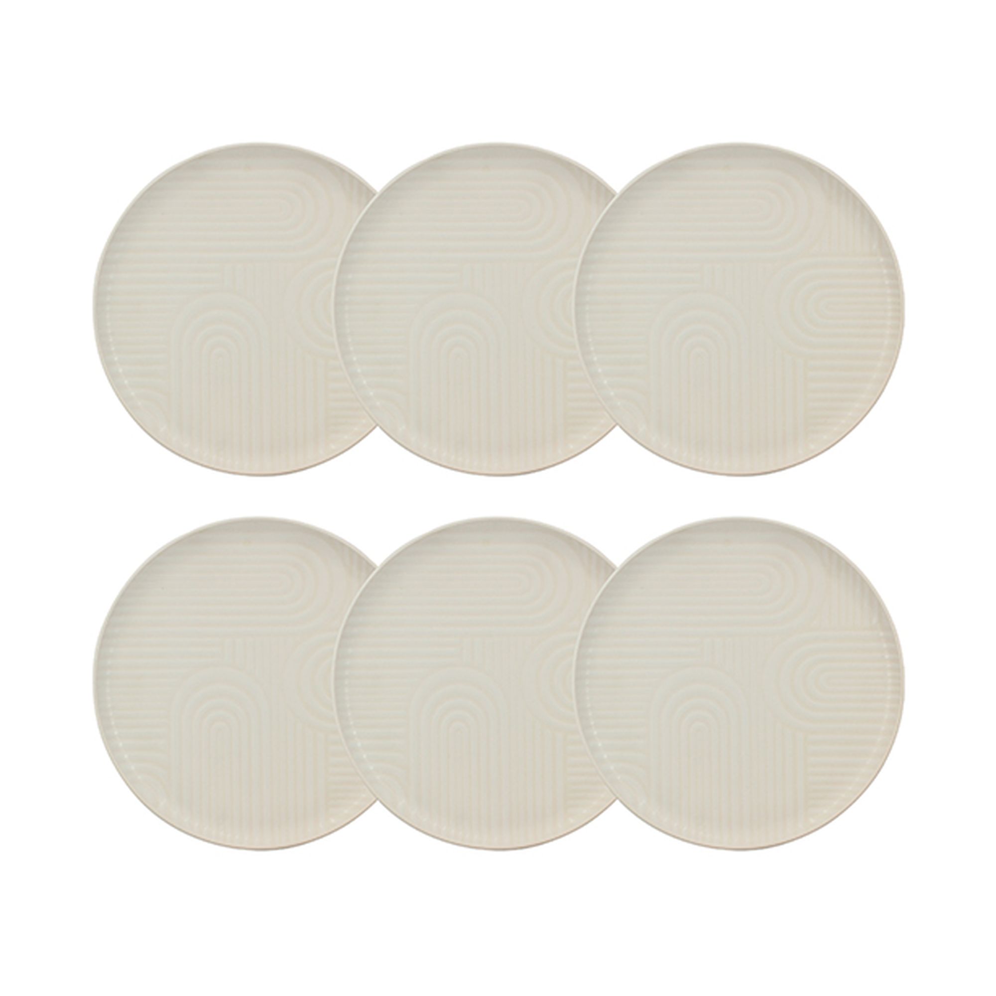 Lot de 6 assiettes plates 26cm en grès, DUNE, NOVASTYL