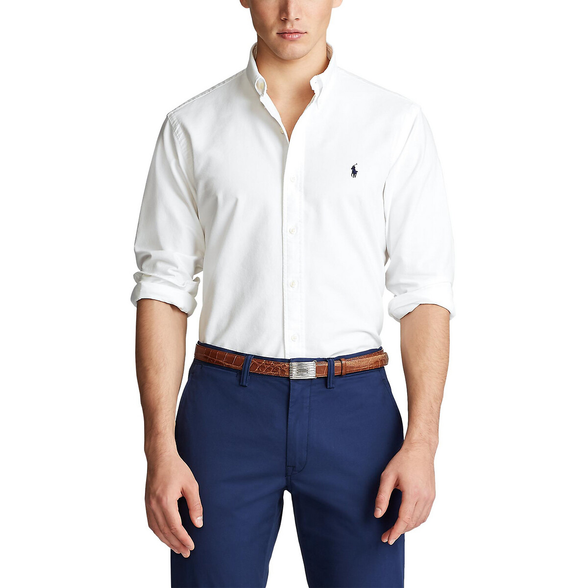 Image of Cotton Oxford Shirt in Custom Fit