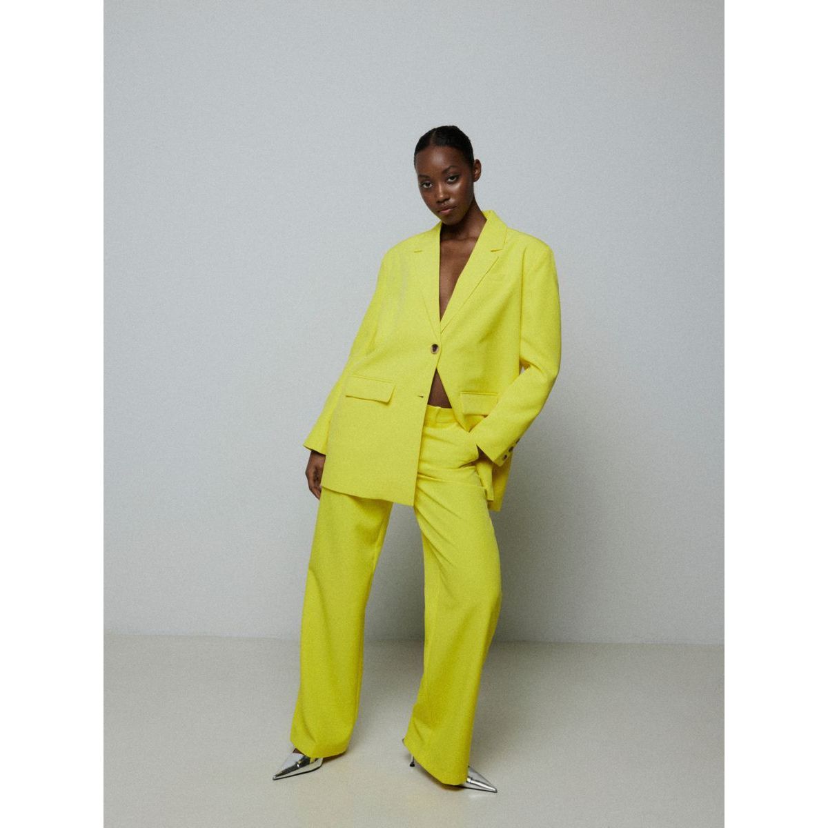 Zara discount blazer jaune