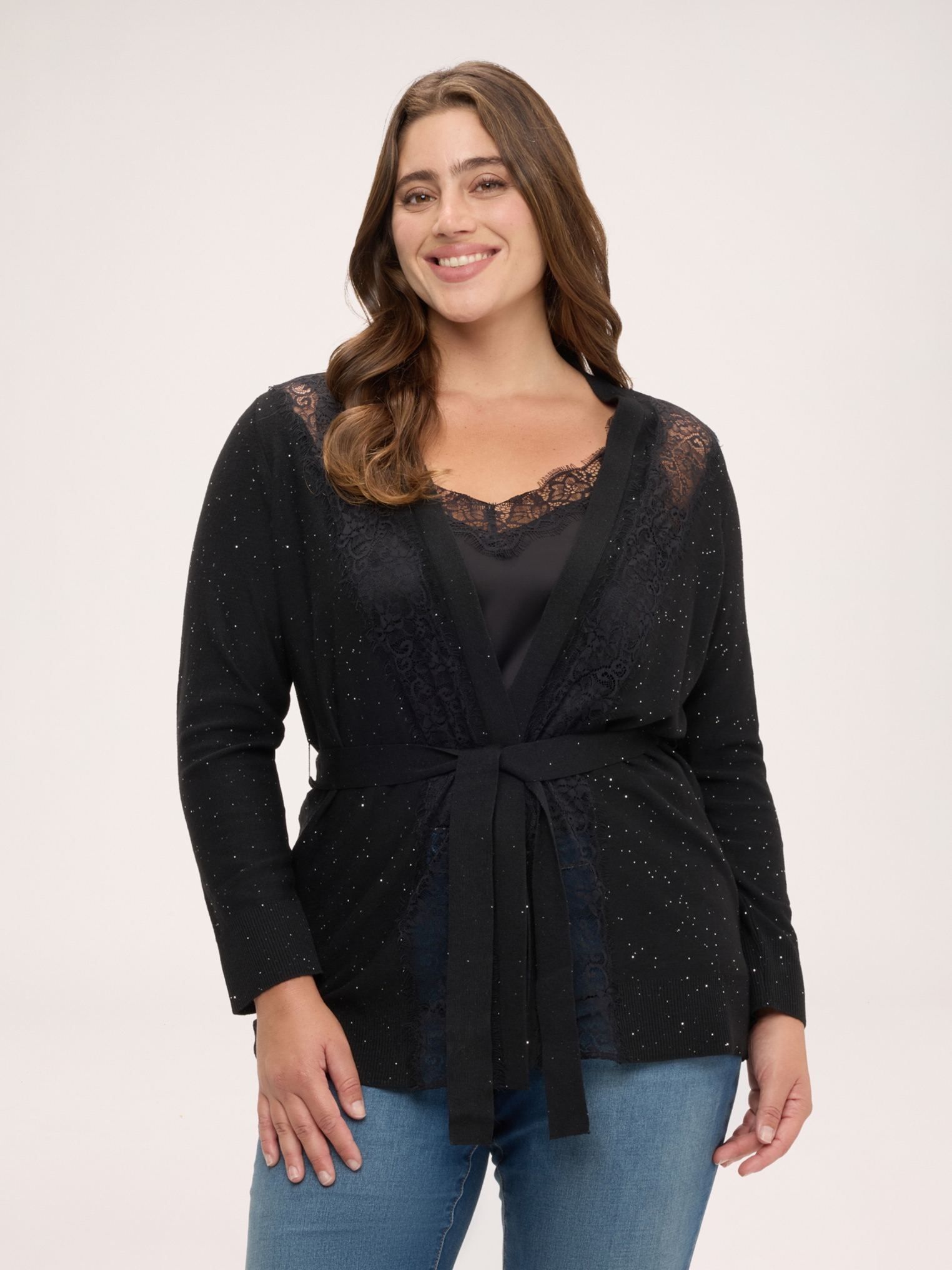 Cardigan avec micro paillettes, FIORELLA RUBINO