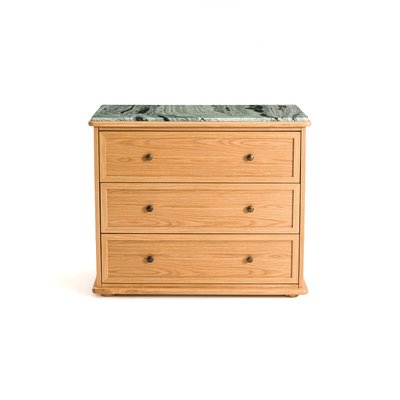 Ajulne Oak & Marble Chest of 3 Drawers LA REDOUTE INTERIEURS