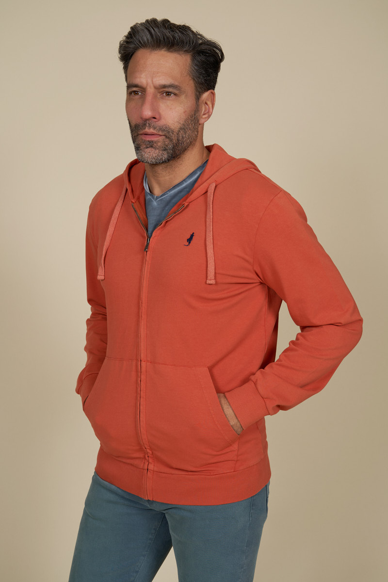 Sweat zippé léger avec capuche et poche, MCS