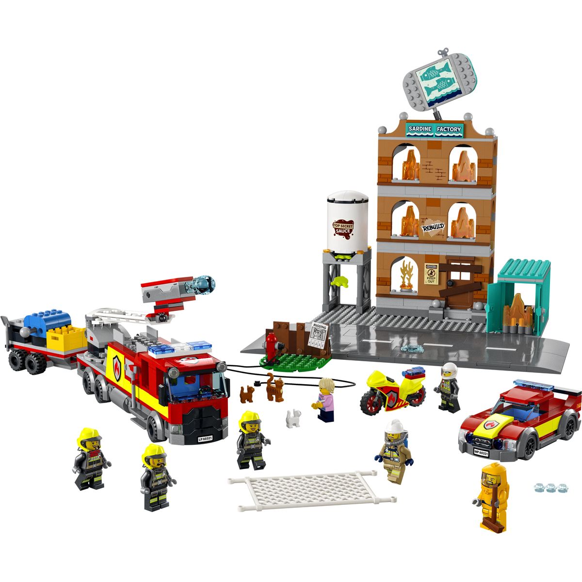 LEGO® City 60214 L'intervention des pompiers au restaurant de hamburgers -  Histoire en Briques