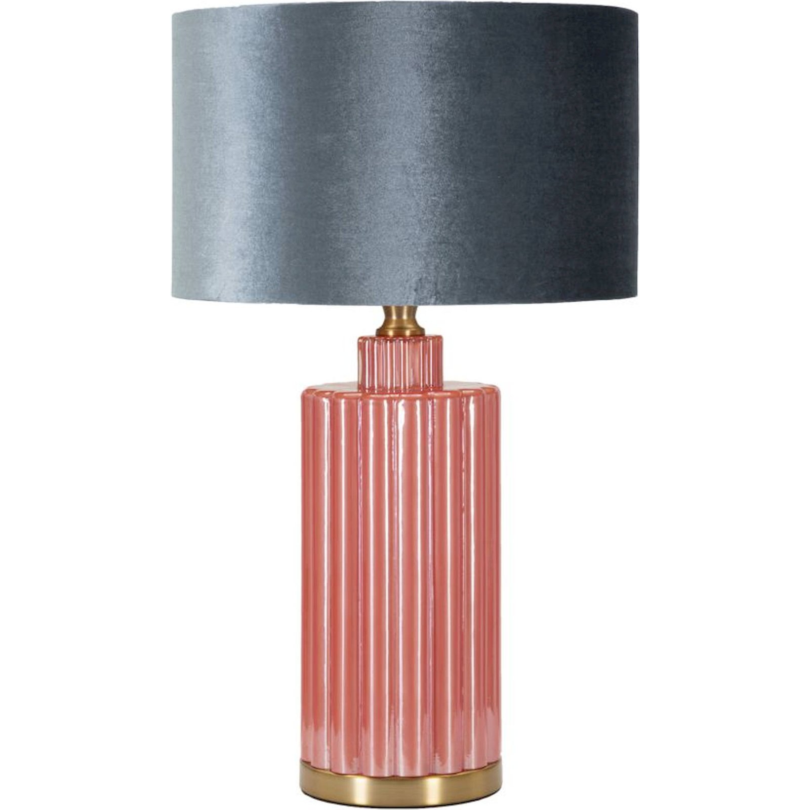Lampe à poser verre et fer abat-jour velours, RECOLLECTION