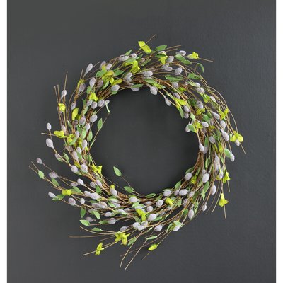 51cm Artificial Pussy Willow Wreath SO'HOME