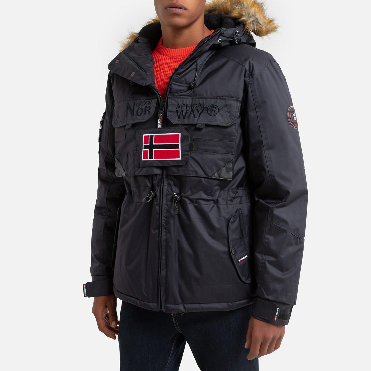 Parka com fecho e capuz, bench marinho Geographical Norway | La Redoute