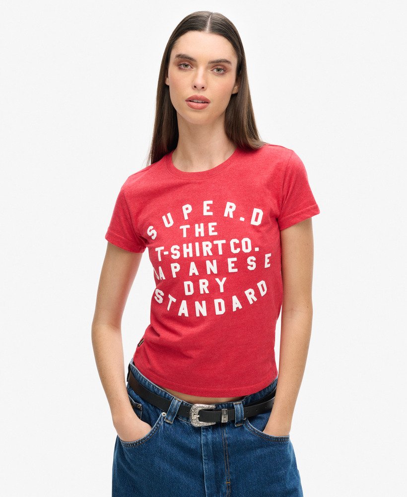T-shirt ajusté à imprimé en relief, SUPERDRY