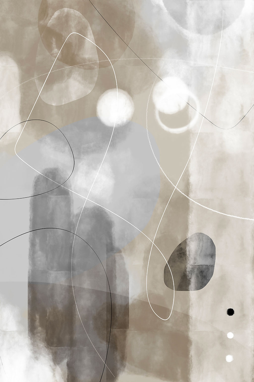 Tableau abstrait et soft line n°3, HEXOA