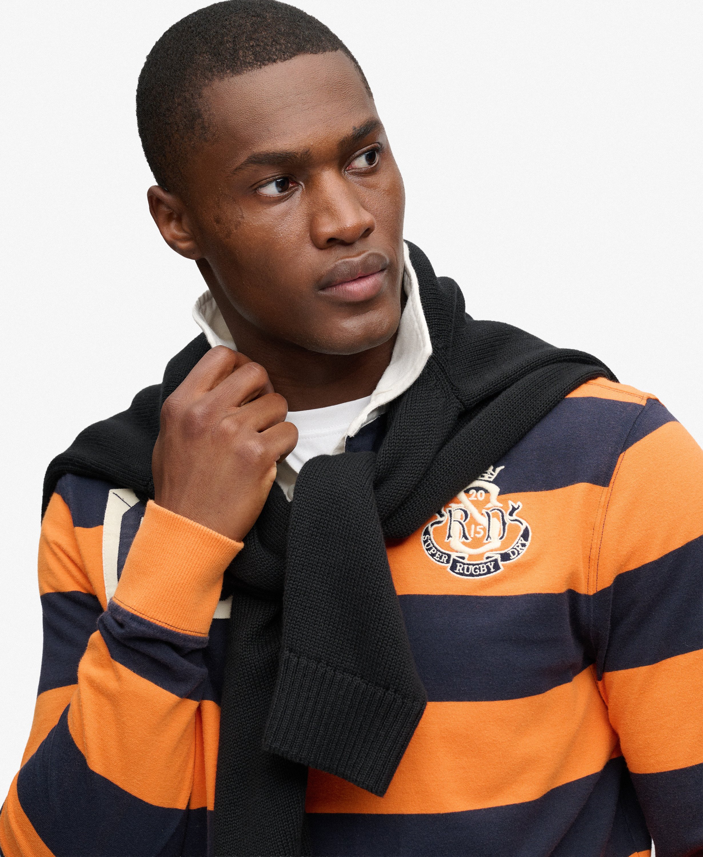 Polo Monogram Stripe coupe décontractée, SUPERDRY
