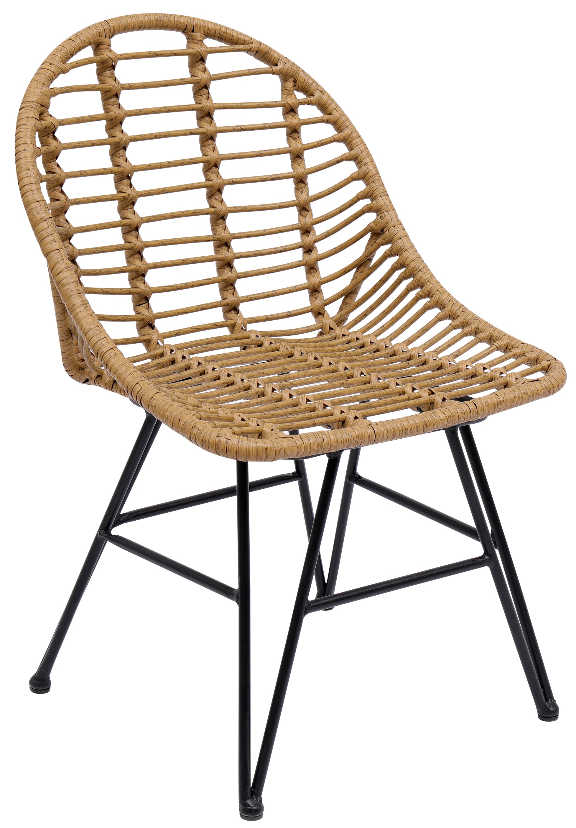Lot de 4 chaises, métal et rotin, SAIGON, NORDLYS