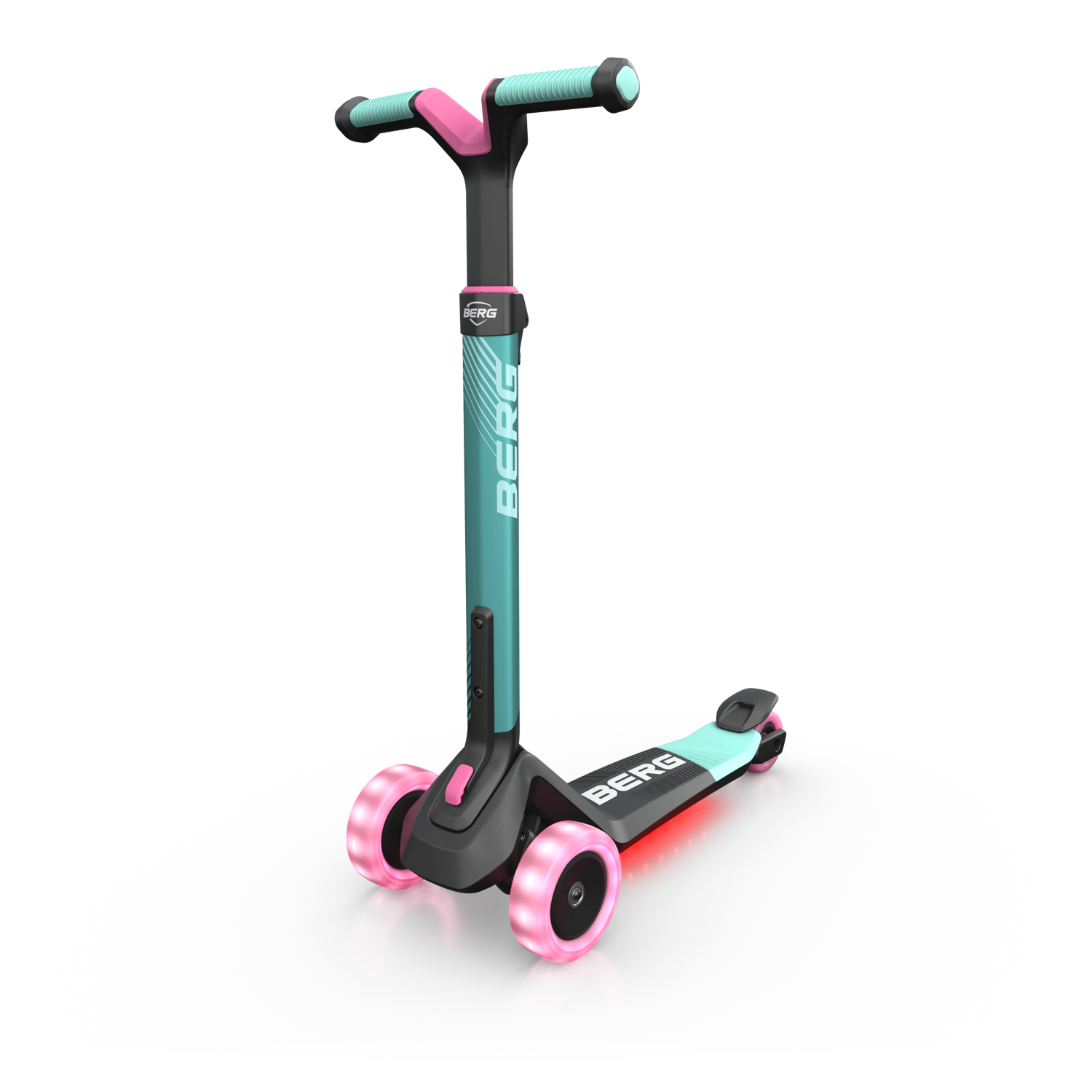Trottinette pour Enfants, 2+ Ans, Pliable, LED-Deck, Nexo Menthe, BERG TOYS