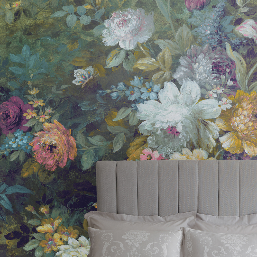 Papier peint panoramique Fleurs Mathilde, LAURA ASHLEY