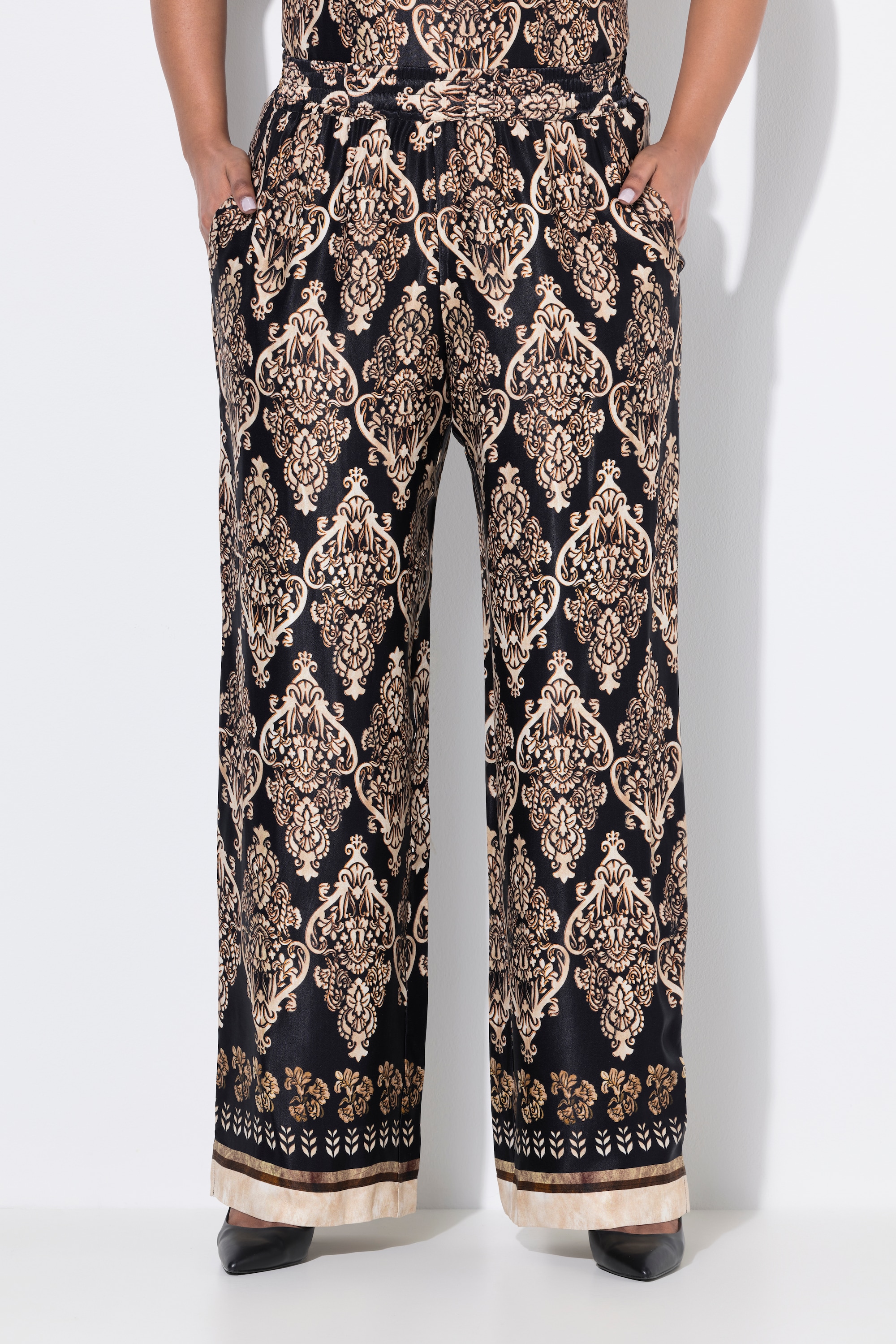 Pantalon en satin à taille élastique, ULLA POPKEN