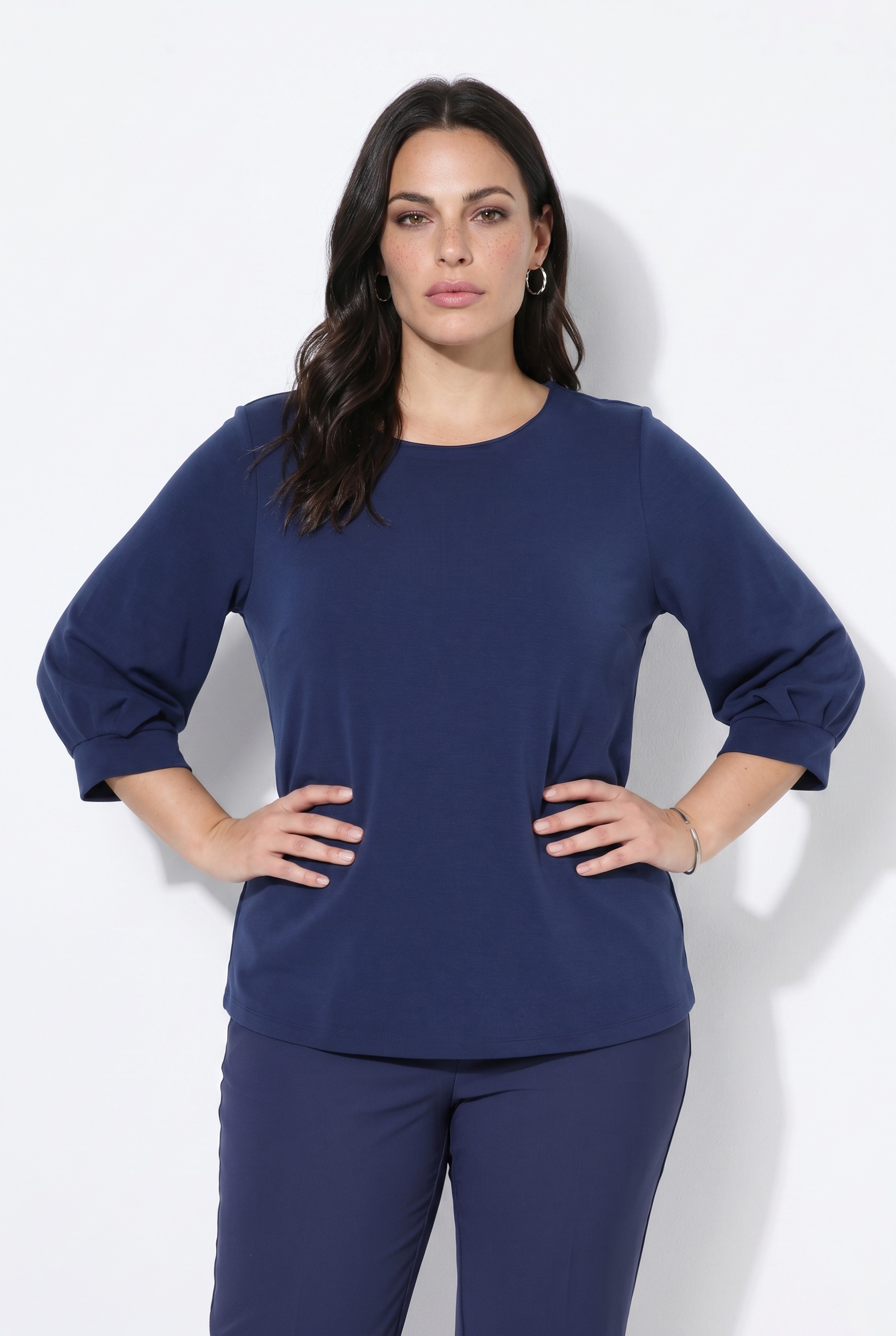 Sweat-shirt avec plis fantaisie, ULLA POPKEN