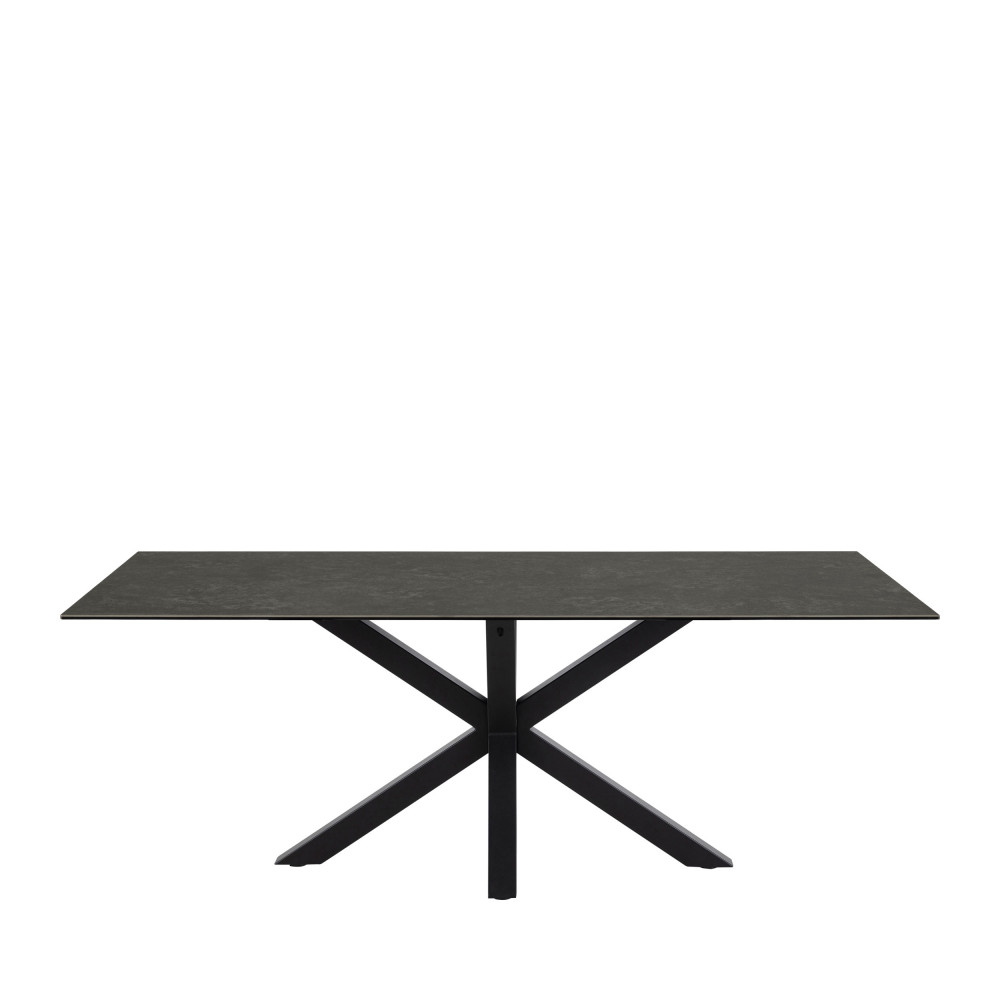 Table à manger 8 personnes en céramique et métal- Marron- EURAME, DRAWER