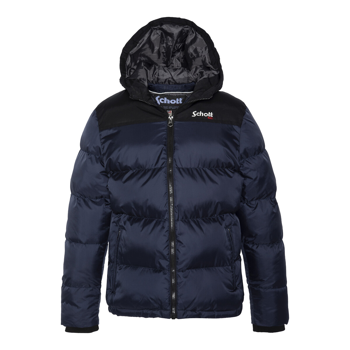 Schott puffer 2024 jacket detachable hood