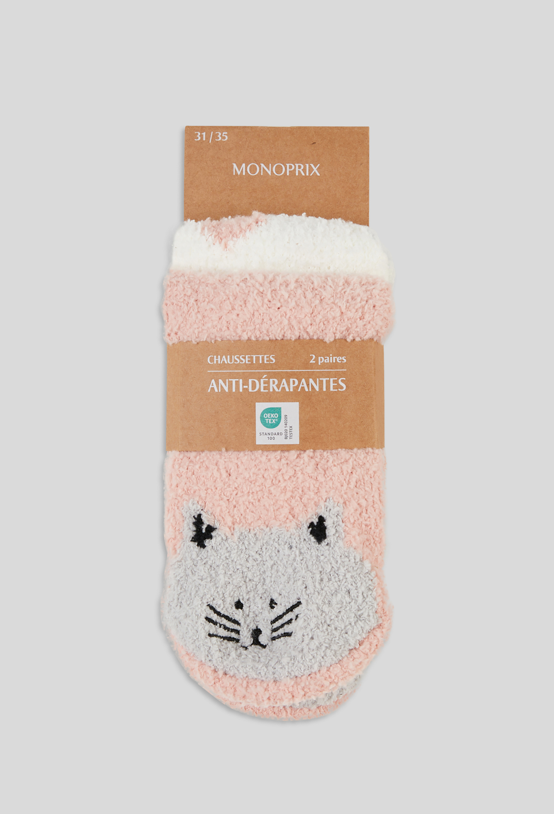 Lot de 2 chaussettes chat, MONOPRIX KIDS