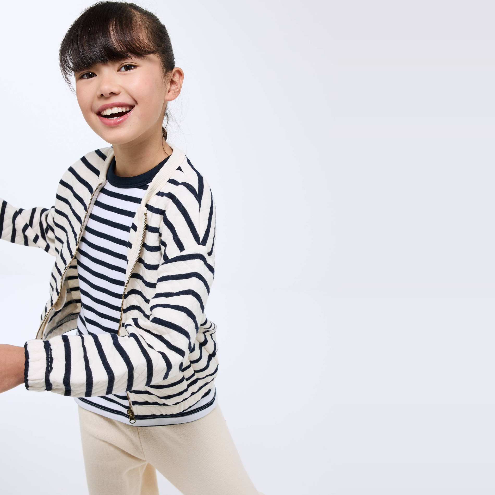 Cardigan zippé et matelassé contenant du coton BIO GOTS, MONOPRIX