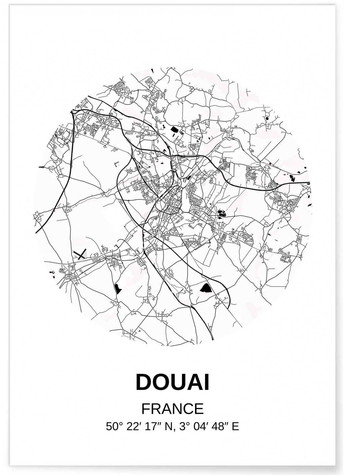 Affiche Carte Douai, L'AFFICHERIE
