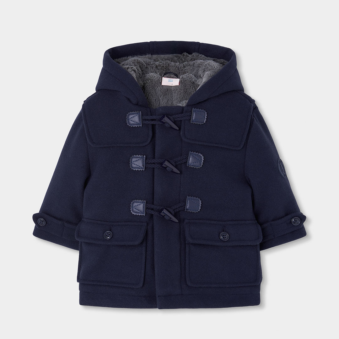 Duffle-coat garçon en drap à capuche, BOBOLI