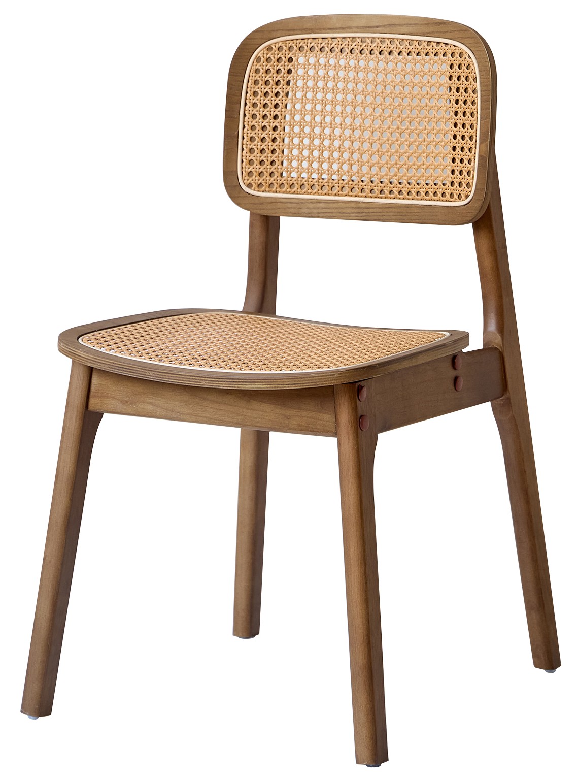 Lot de 2 chaises bois massif et rotin, BAIA, NORDLYS