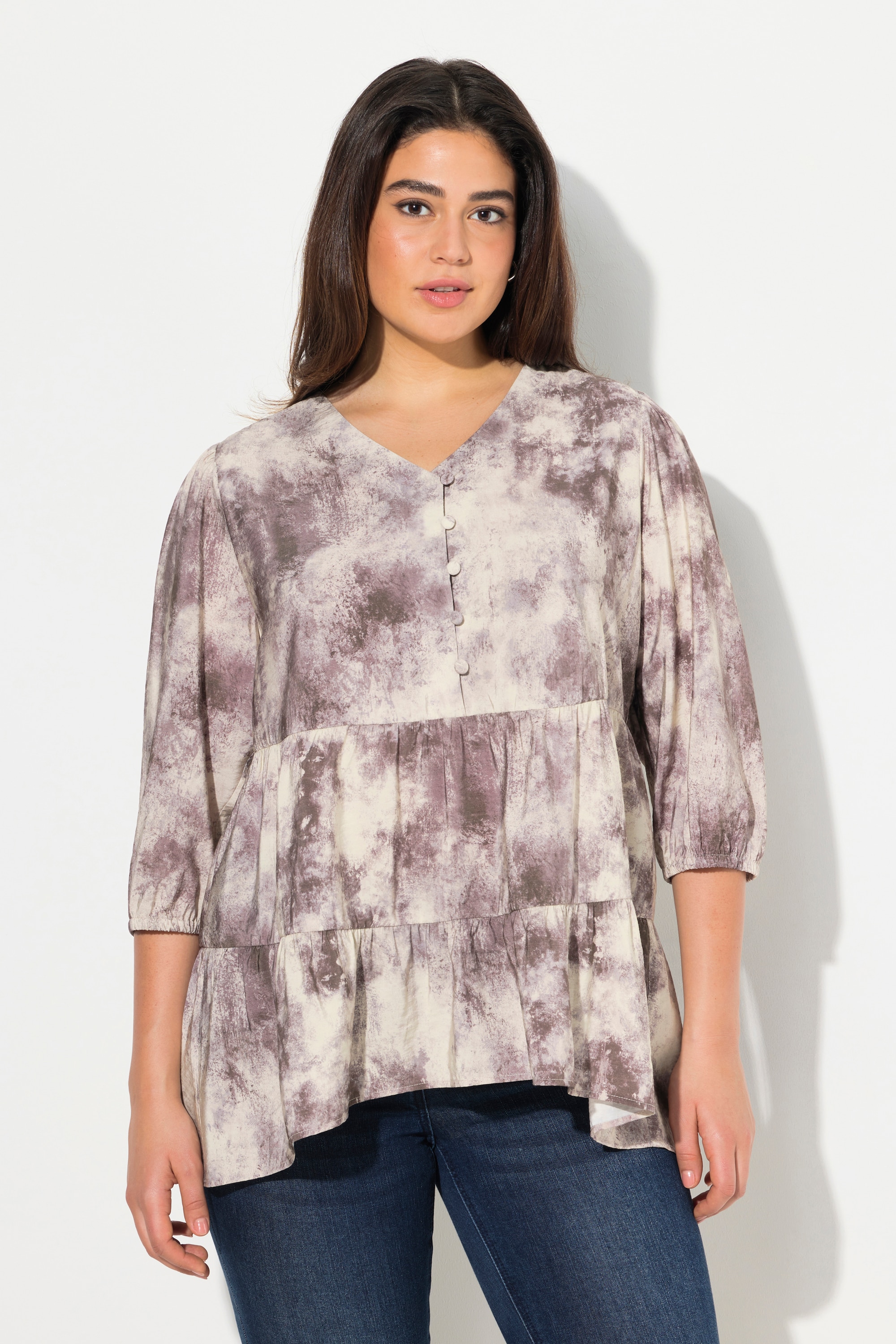 Blouse avec décolleté en V, ULLA POPKEN