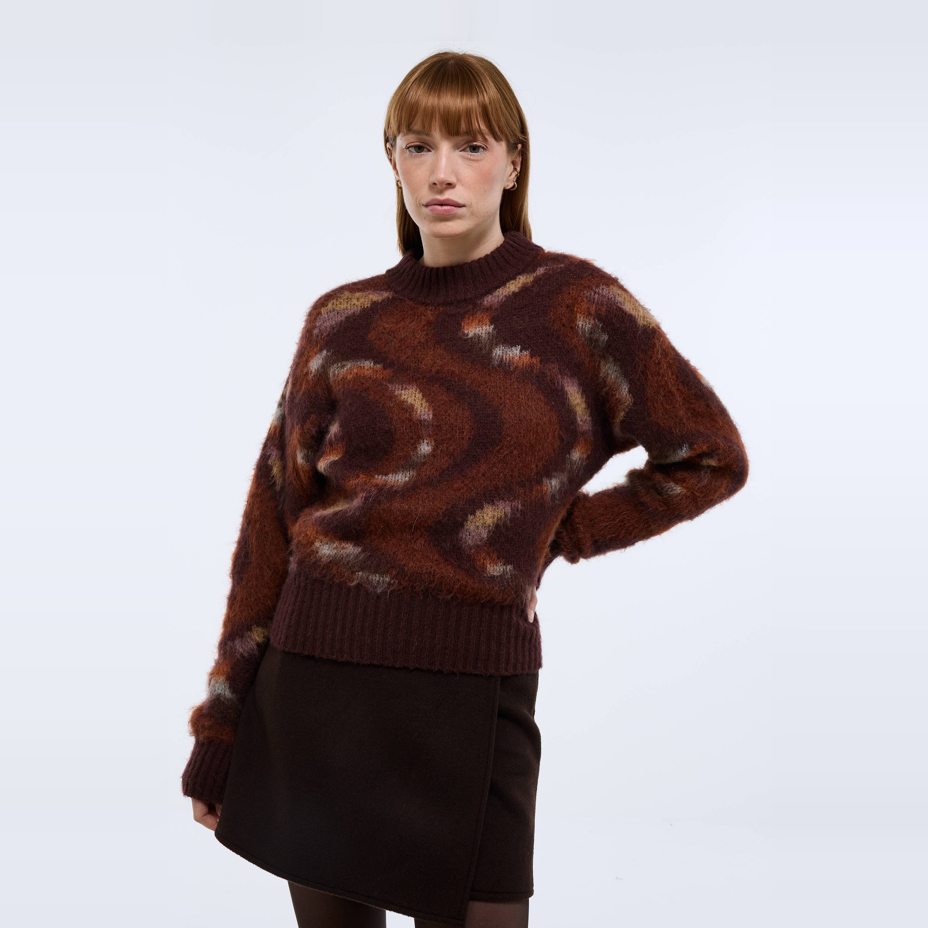 Pull jacquard manches longues, MONOPRIX