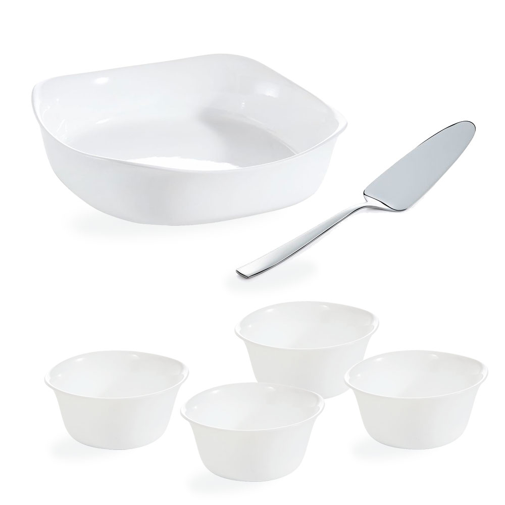 Set Pâtisserie - 1 plat à cuisson + 4 ramequins + 1 pelle à tarte - Luminarc, LUMINARC