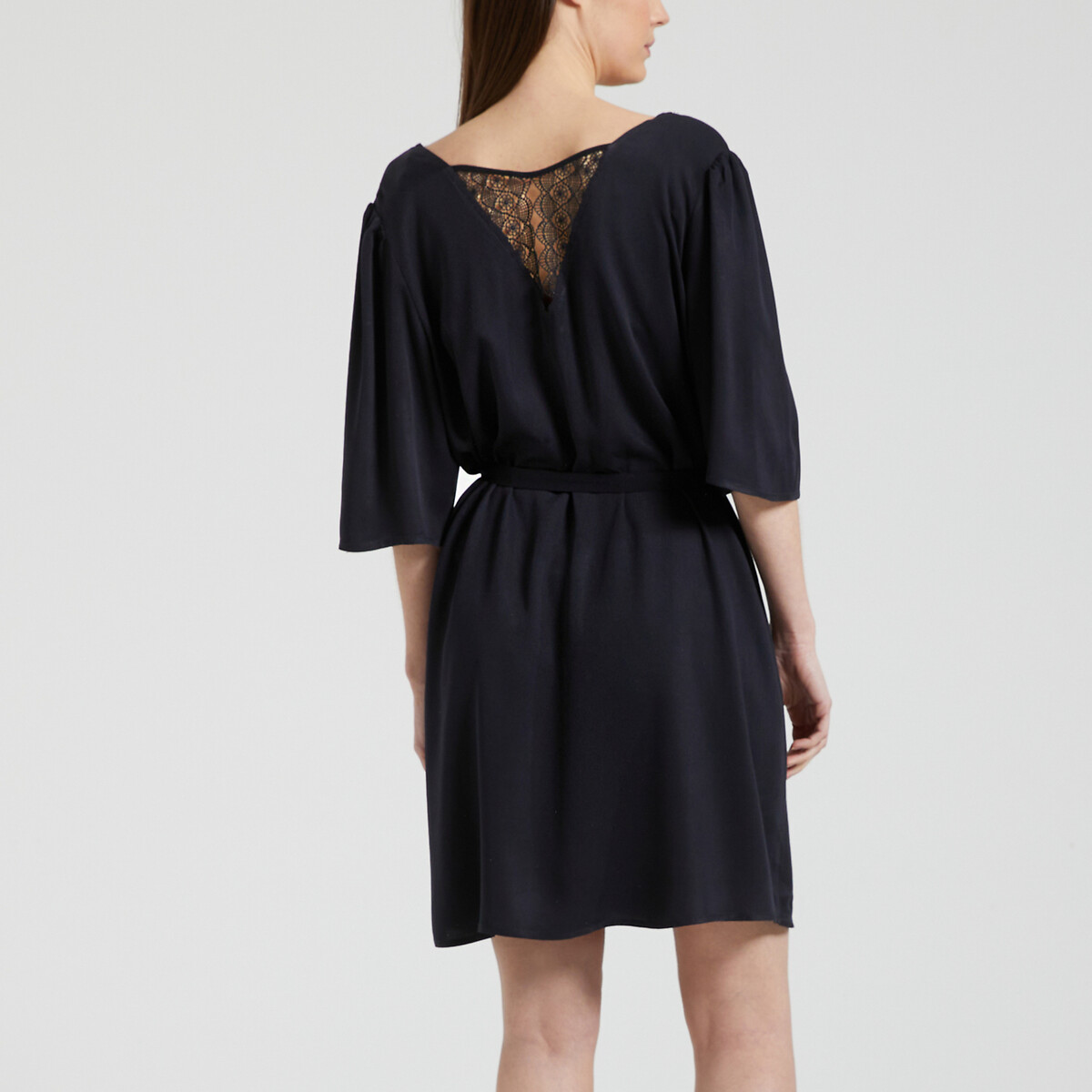 Shift mini dress with lace back Vila | La Redoute