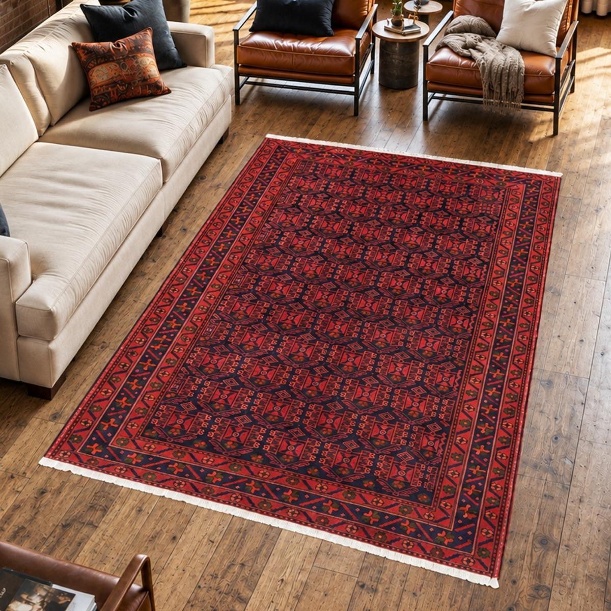 Tapis d'orient au motif oriental, noué main en laine, HAMADAN 37, UN AMOUR DE TAPIS
