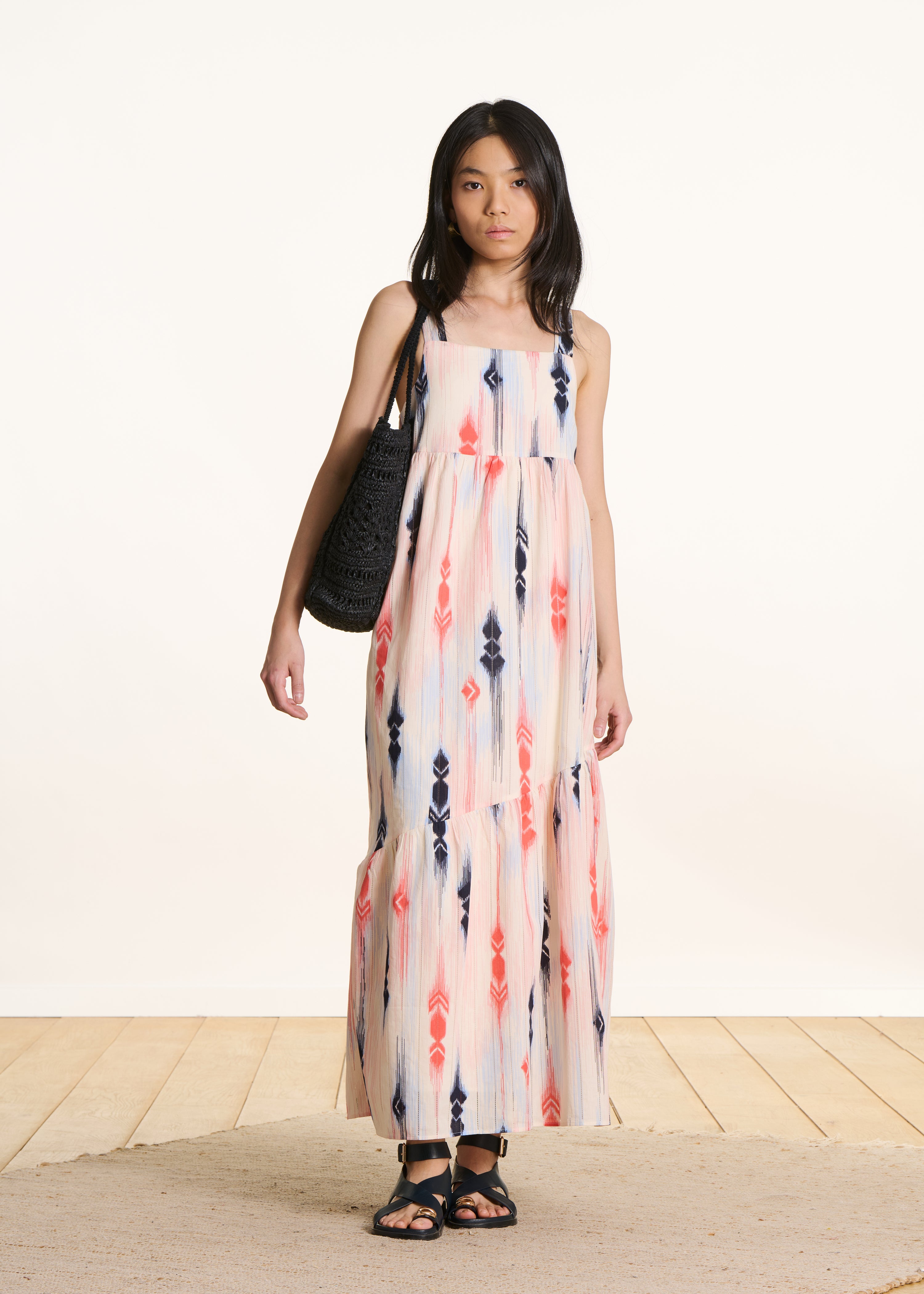 Robe longue sans manches à imprimé, LA FEE MARABOUTEE